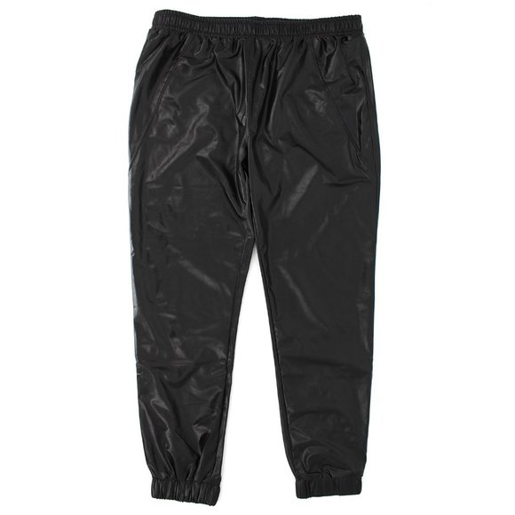 David Lerner Faux Leather Track Pant Joggers Extra Large NEW Vegan Elastic Waist - Picture 1 of 7